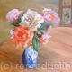 Roses in a blue white…