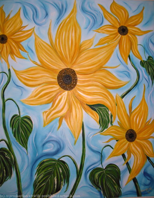 Sunflowers oil on canvas width=