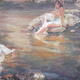 Diana swimming in river