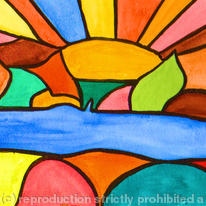 Stained glass sunburst
