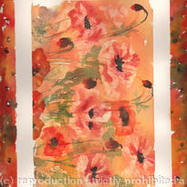 poppies on a yelolow ground