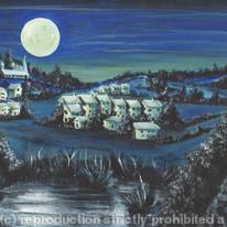 silver moon landscape