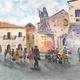 Market place with statue