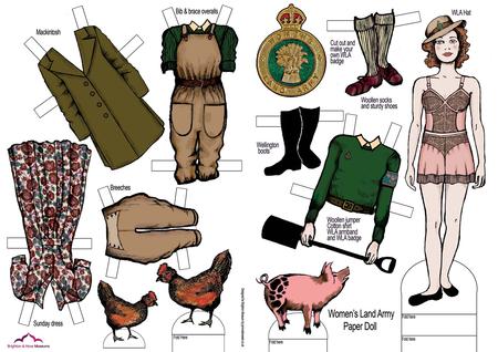 Land Girls paper doll