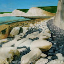 BIRLING GAP - yellow rocks, white chalk, grey flint stones