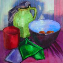 Still Life with Clarice Cliff jug