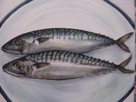 Mackerel on a plate