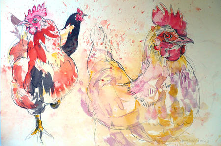 Three chickens