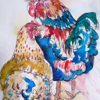 cock and hen