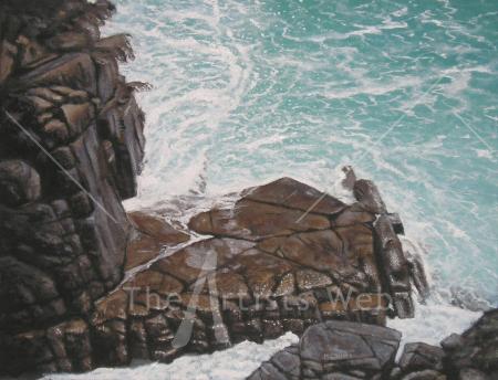 Below Treen Cliff(46x36cm)