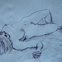 Lying Nude with Wash