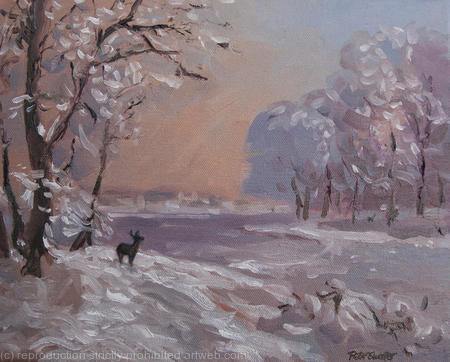 deer in a snowscene