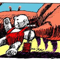 the crab finds a hold on teddy