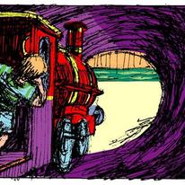 the train ran down the tunnel