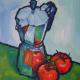 coffee pot and two tomatoes | (sold) | 51 x 41cm | oil on canvas coffee pot and two tomatoes