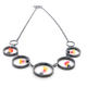 5 Round Links Necklace… | | | oxidized silver, silicone (yellow/pink/clear) 5 Round Links Necklace…