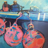 Two Fishermen - Oil on Canvas