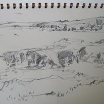 Drawing, Shawbost, shore
