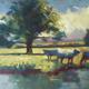 Cows by the River | | 25 x 25cm | oil on board Cows by the River