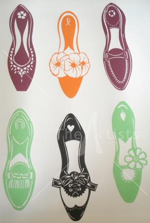 multi coloured shoes
