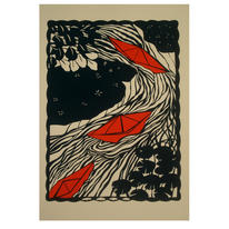 Paper Boat Flotilla [red boats]