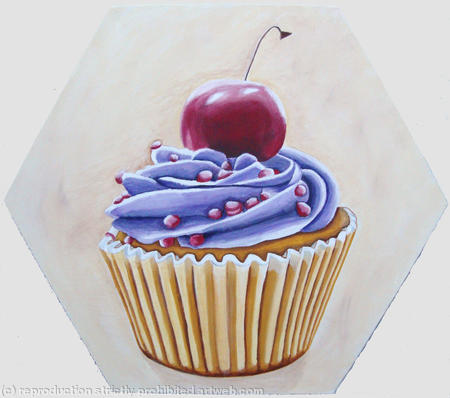 Cupcake 3 - ON HEXANGONAL CANVAS