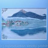 Swiss Alps Reflections - Pastels on Paper