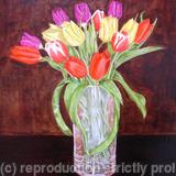Vase of Flowers 17th Century Style - Oil on Board