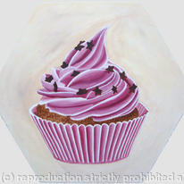 Cupcake 2 - ON HEXANGONAL CANVAS