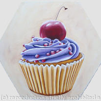 Cupcake 3 - ON HEXANGONAL CANVAS