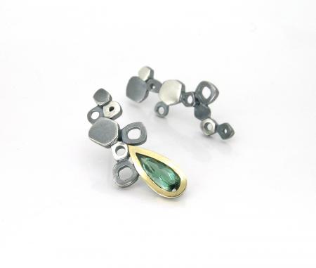 lamella stone set cluster earrings