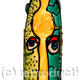 d1 face | | | painted glass bottles d1 face