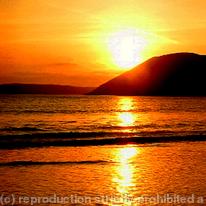 Sunset over Manorbier Pembrokeshire