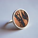  - Tulip ring, sterling silver and oxidised copper
