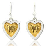 Hearts of Gold drop earrings - (HEG) Sterling silver with 22ct gold inlay