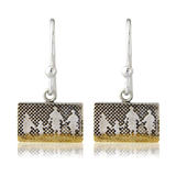 (BFE) Beach family earrings - Oxidised silver with 22ct gold inlay