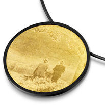 Large countryside necklace, oxidized silver and gold plate