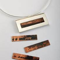 Four seasons interchangeable rectangular necklace