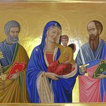 Virgin and Child with Saints Peter and Paul for The Chapel of Saint Peter and Paul Brailes Oxfordshire (the oldest Catholic Church in England)