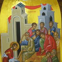 Byzantine Washing of The Feet icon