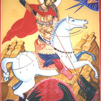 Veneto Cretan style St George and the Dragon icon