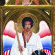 jimi hendrix (woodstock) | £4000(sold) | 92 x 48cm | egg tempera and gold leaf on panel jimi hendrix (woodstock)