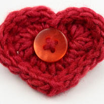 Red Wear Your Heart on Your Sleeve Brooch