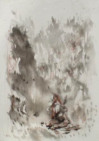 Lao Tzu Walking in  Mountains