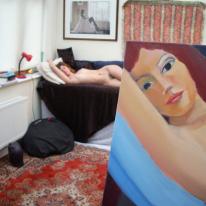 Model in the studio