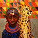 Samburu Girl with Cheetah