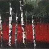 Red Red Wood - Acrylic on Box Canvas