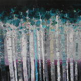 TWENTY BIRCHES - Acrylic on Box Canvas
