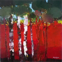 Red Wood Birches