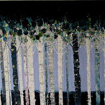hidden Blue Grey Birch Wood